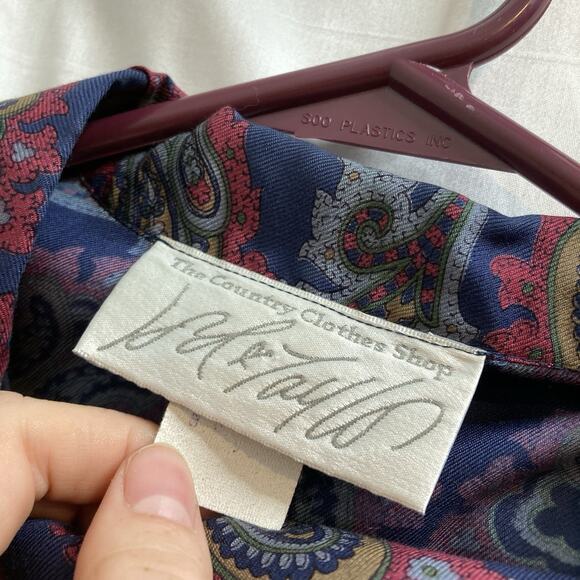 Vintage Lord & Taylor Y2K Women's Paisley Blouse Maxi Skirt Set Est. Size L 80’s - Picture 8 of 16